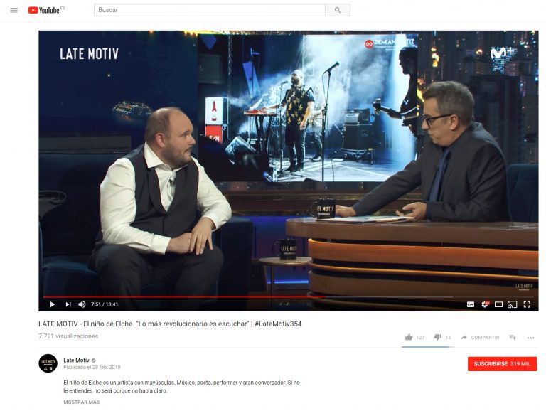 Entrevista de Andreu Buenafuente a Niño de Elche en Latemotiv 354 con fotografía de Demian Ortiz.