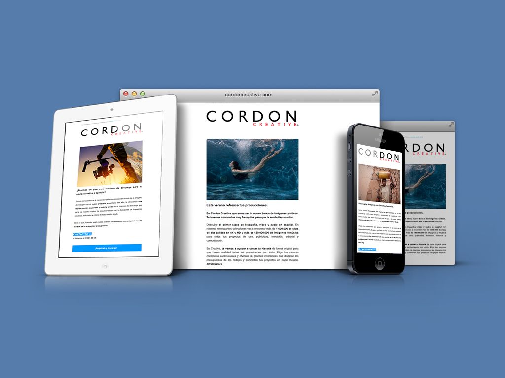 Cordon Creative | Diseño de campaña de email marketing para la venta de las fotografías y vídeos. Diseño de campaña de email marketing para la promoción de la venta de las fotografías y vídeos de banco de imágenes