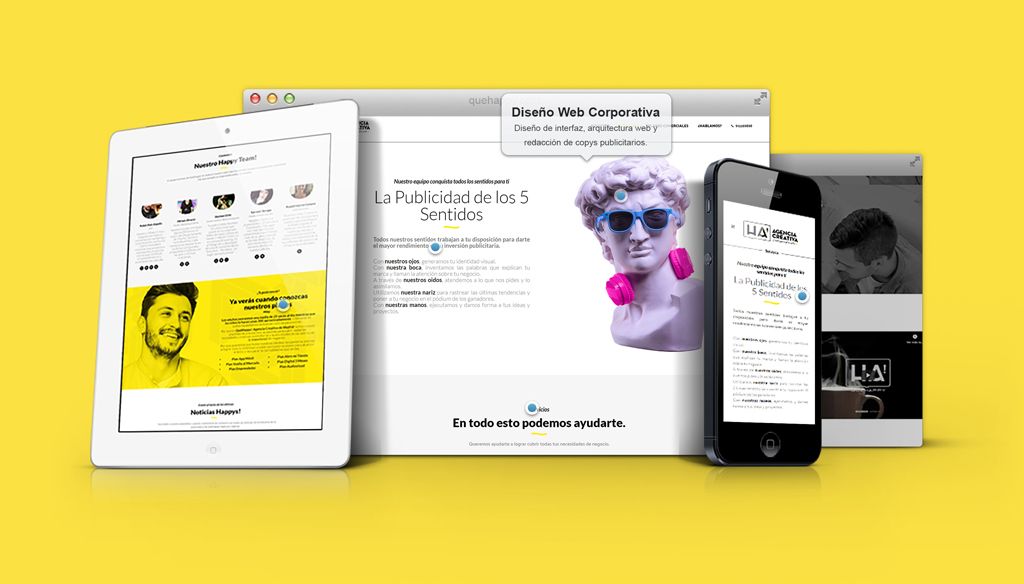Diseño de página web corporativa, dinámica, adaptable, responsive y creación de copys publicitarios.